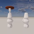 Two Chrome Angle Valves With Brown Knob And Silver Finish For Plumbing