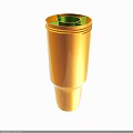 Yellow Cone Shaped Container With Green Inner Sections And Smooth Surface