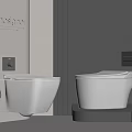 Modern Designer White Toilets In Bathroom With Wall Mounted And Floor Standing Styles