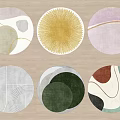 Colorful Round Rugs With Various Patterns And Different Designs For Home Decor 3d model