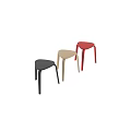 Modern Wooden Stool With Curved Seat And Bent Legs In Minimalist Design