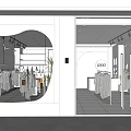 Modern Clothing Store Interior Featuring Trendy Clothes On Racks And Minimalist Design