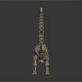 Detailed Dinosaur Skeleton Model With Anatomical Organ Features And Hair Impressions