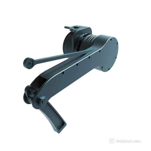 Heavy Duty Manual Industrial Winch With Metal Handle And Drum Mechanism Design 3d model 