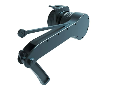 Heavy Duty Manual Industrial Winch With Metal Handle And Drum Mechanism Design 3d model