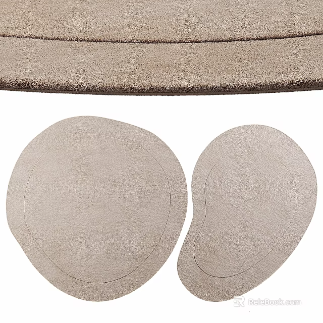 Beige Square Carpet With Soft Texture Simple Design For Indoor Use 3d model 