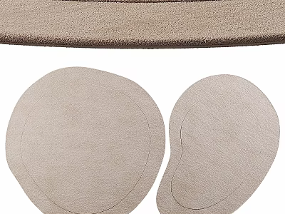 Beige Square Carpet With Soft Texture Simple Design For Indoor Use 3d model