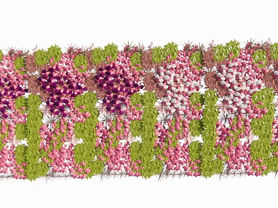 Beautiful Flower Rack Adorned With Purple Pink White Flowers And Green Leaves 3d model