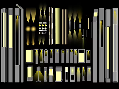 Modern Lighting Fixture Set With Floor Lamps Wall Sconces Pendant Lights And Table Lamps 3d model