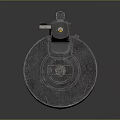 Vintage Submachine Gun With Wooden Grip And Drum Magazine Design