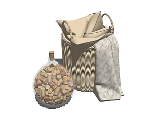 Modern Storage Basket Utensils 3d model
