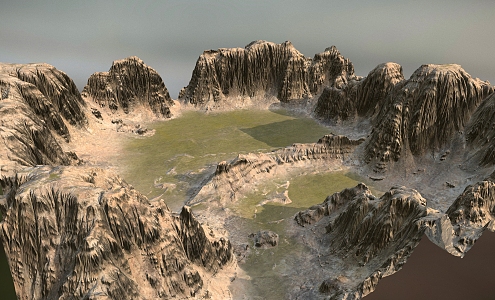 Valley Mountain Scenic Terrain Corroded Terrain Gorge Valley Mountain 3d model