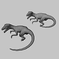 Game Movie Dinosaur Character With Open Mouth Blue Stripes And Sharp Teeth