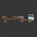 Old Rusty Blue Vintage Truck Model With Open Bed And Weathered Metal Body