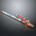 Copper Silver Pipe Valve Tool With Red Handle For Plumbing Work 3d model
