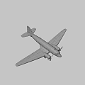 Vintage Gray Fighter Jet With Twin Propellers And Black White Striped Wings
