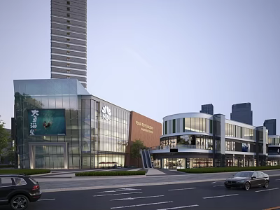 Modern Commercial Street Commercial Shopping Center 3d model