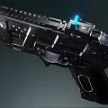 Tactical Black PC-24 Pistol With Blue Light And Mechanical Details