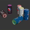 Blue and Black Pepsi Cola Beverage Cans Arranged on Reflective Surface