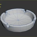 Silver Metal Ashtray Round Design With Grooved Edges And Smooth Reflective Surface