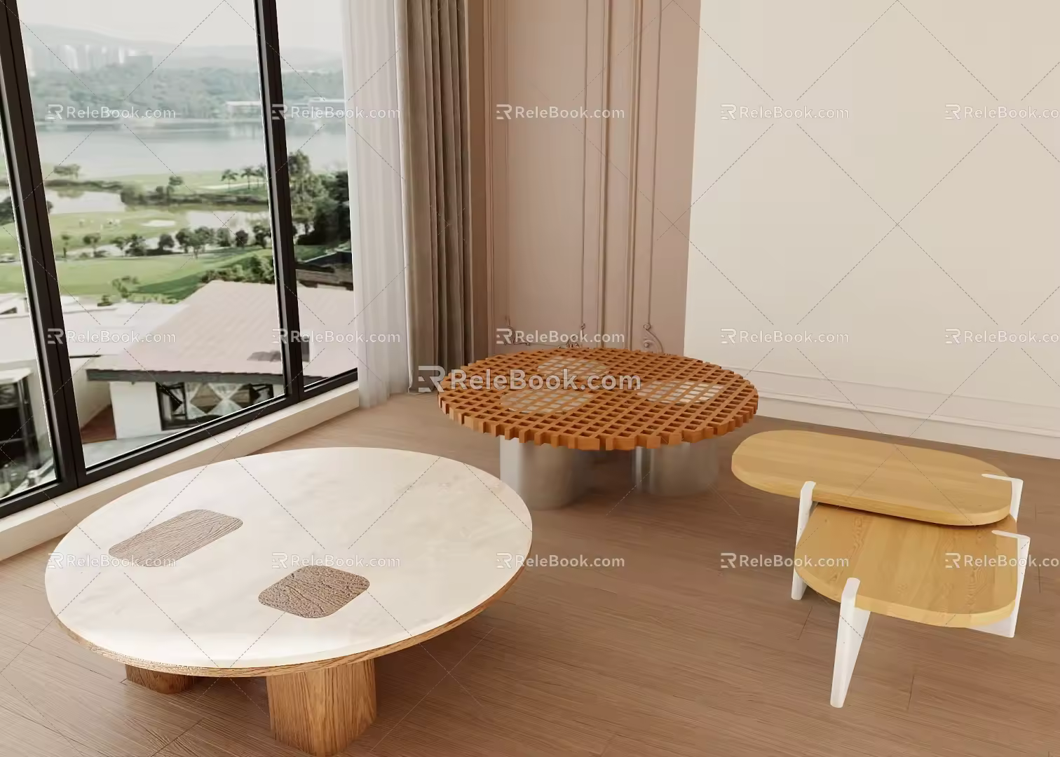 Coffee table side table 3d model