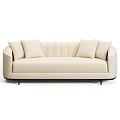 Modern Beige And Teal Sectional Sofa With Curved Armrests Tufted Back And Cushions