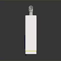 White Household Device With Blue Display Screen And Long Curved Tube