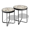 Modern Side Table Rock Plate Coffee Table Combination 3d model