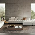 Contemporary Living Room Interior With Comfortable Sofa And Stylish Coffee Table Set