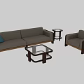 Modern Comfortable Sofa Stools With Matching Sofa And Coffee Table Set 3d model
