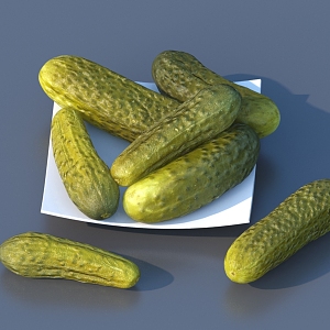 Cucumber Vegetable Food Kitchen Supplies Life Supplies 3d model