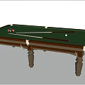 Billiard Room Featuring Classic Wooden Table With Green Felt Surface And Cue Sticks