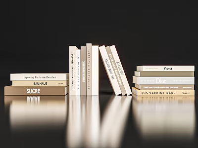 Decorative Book Ornament Arrangement Set with Stacked Design for Home Interior Decor 3d model