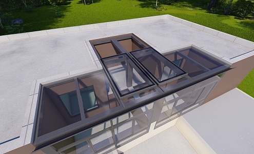 Translatable skylight on sun room 3d model