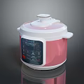 Modern Electric Pressure Cooker in Pink and White with Digital Control Panel