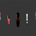Different Style Motorcycles in Red Black White Colors Showcased in Modern Design