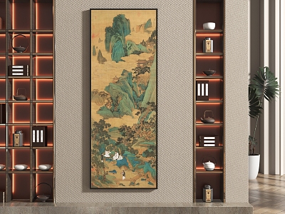 New Chinese Landscape Painting Landscape Decorative Painting Hanging Painting 3d model