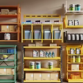 Shelf Storage Rack Express Rack Display Rack Paint Bucket Carton 3d model