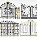 European gate wrought iron gate 3d model