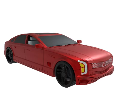 Sleek Red Sedan With Stylish Exterior Design 3d model