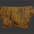 Wrinkled Brown Fabric With Textured Surface Placed On White Smooth Background 3d model
