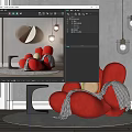 Modern Lazy Sofa Alien Lazy Sofa Petal-shaped Lazy Sofa Small Chandelier Wall Decoration 3d model