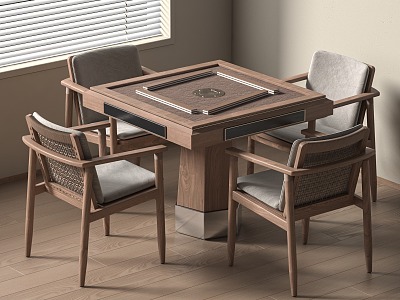 Chess and Card Table Mahjong Table and Chair 3d model