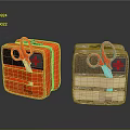 Red And Camouflage Medical First Aid Kits With Red Scissors And Cross Symbol