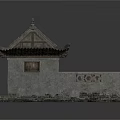 Chinese Traditional Style Supermarket Department Store With Tile Roof Wooden Doors And Stone Walls
