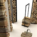Stone And Wood Stacked Decorative Structure For Modern Interior Design Accents