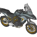 Gray And Black Adventure Motorcycle With Modern Design Windshield And Orange Frame