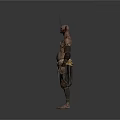 Fantasy Male Character With Horns And Tribal Attire Standing Pose