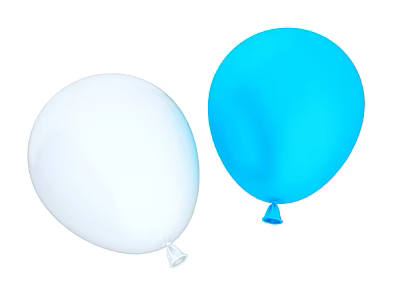 White and Blue Latex Balloons as Decorative Household Items for Party Decorations 3d model