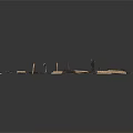 Black And Gold Slender Tools Arranged On White Background